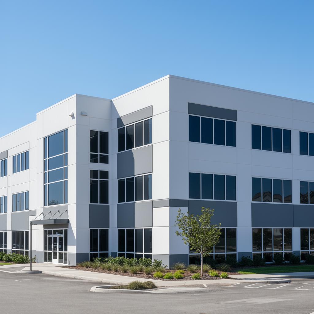 Commercial building exterior painting